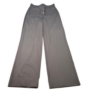 Halara womans brown wide leg stretch pants. dress pants. button front. Size M